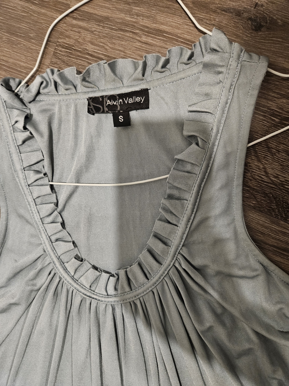 Alvin Valley Ruffled Scoop Neck Tank - Sage Green
